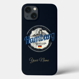Hamburg Skyline Alemanha Vintage Holiday Souvenir