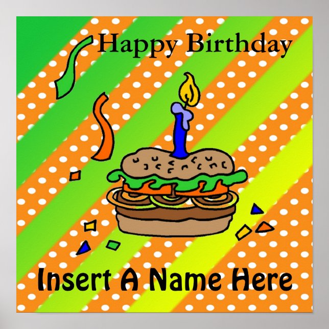 Hamburger Birthday Poster (Frente)