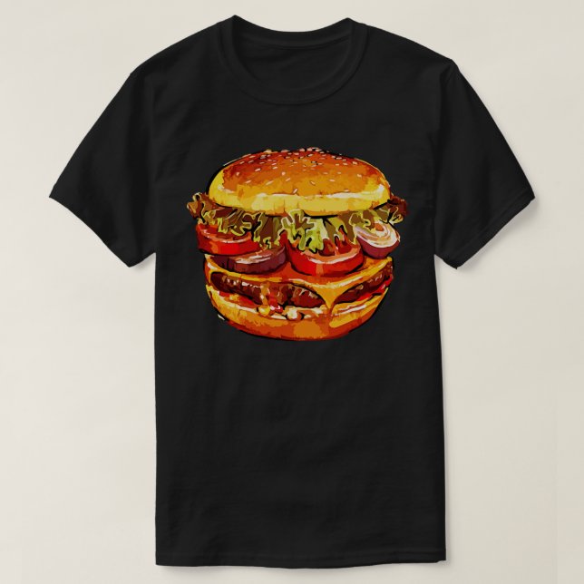Hamburger Camisa Burger Camisa de Comida rápida (Frente do Design)