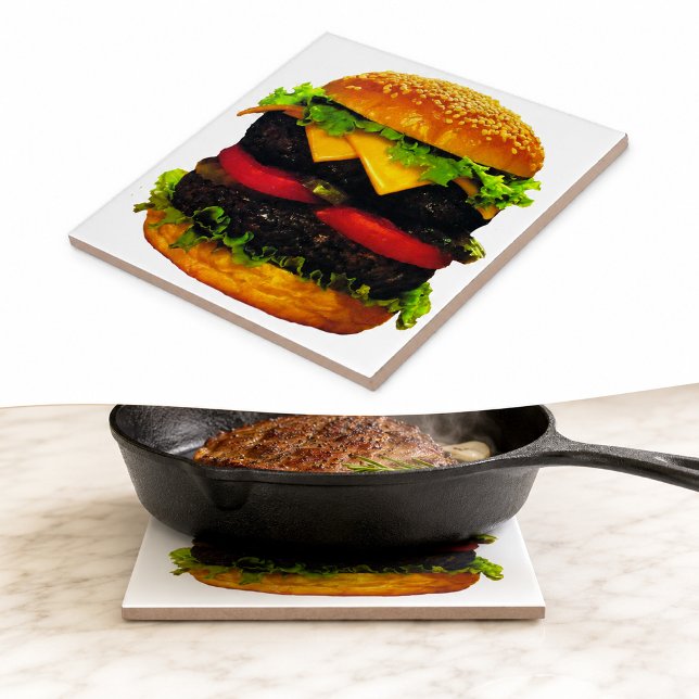 Hamburger Duplo Deluxe com Queijo (Double Deluxe Hamburger with Cheese Tile)