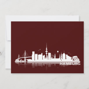 Hamburgo City Skyline cartão /Klappkarte/Einladun