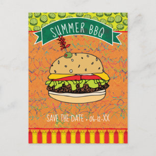 Hambúrguer de CHURRASCO de Verão Salve o Convite