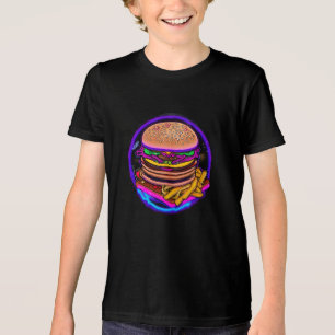 Hambúrguer duplo com queijo neon