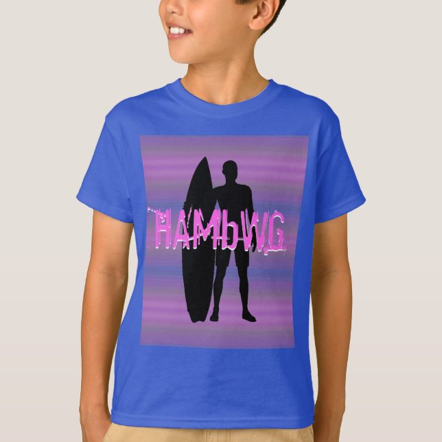 HAMbWG - Camisa T - Gradientes Roxos Surfer (Frente)