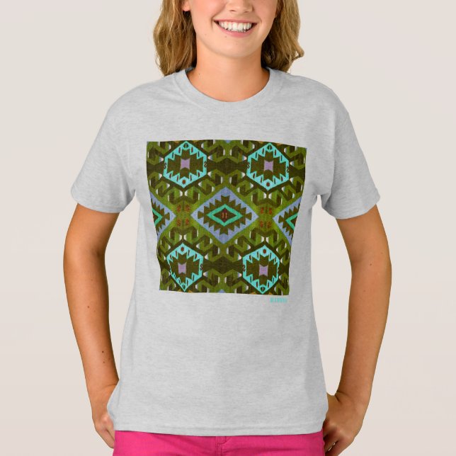 HAMbWG - Camiseta de folga longa - Hipster verde (Frente)