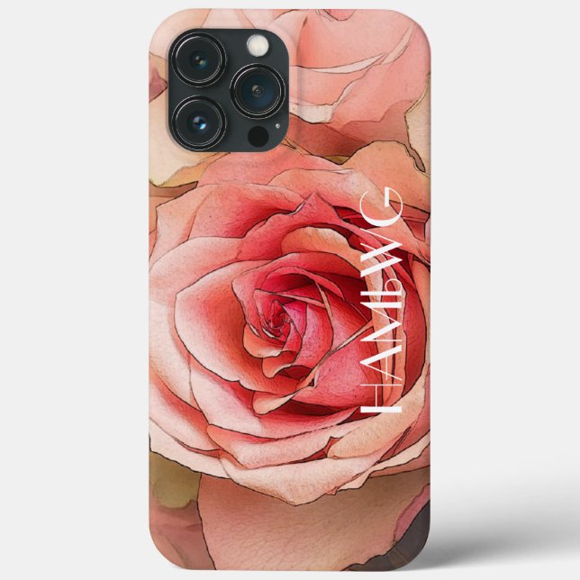 HAMbWG - Capa de telefone da célula - Rosa de pêss (Verso)