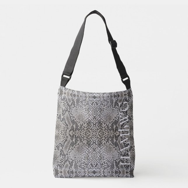 HAMbWG Cross Body Bag ou Bolsa - B W Snakeskin Dsg (Frente)