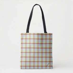 HAMbWG - Saco de Tote - Xadrez Celery/Red Ochra
