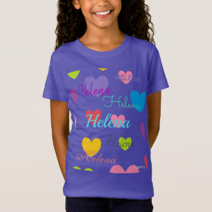 HAMbyWG - Camisa de Nome Colorida com Corações