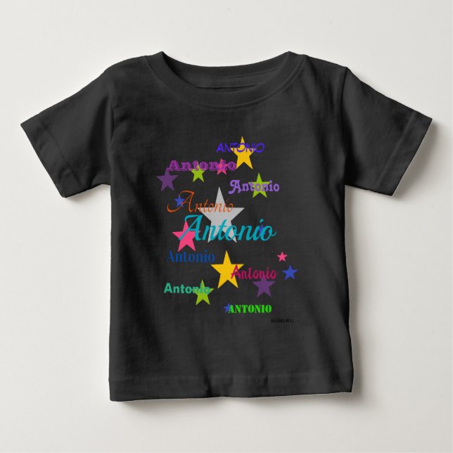 HAMbyWG - Camisa de Nome Colorida com Estrelas (Frente)