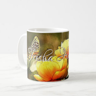 HAMbyWG - caneca de café - borboleta & flores