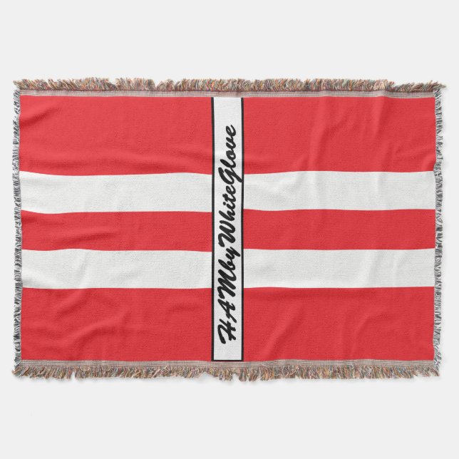 HAMbyWG - Cobertor Brilhante Vermelho e Branco com (Frente)