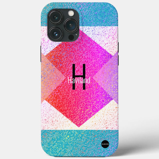 HAMbyWG do iPhone do Aqua Monograma com Maleta (Verso)