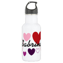 HAMbyWG - Garrafa d'água - Corações e Nome A