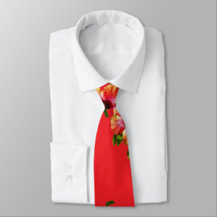 HAMbyWG - Gravata do Pescoço - Hibiscus em Vermel