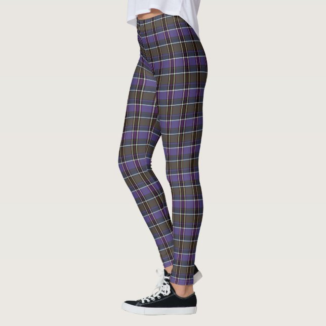 HAMbyWG - Leggings de compressão - Xadrez roxa (Esquerda)