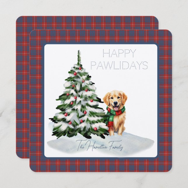 Hamilton Vestir Antigo Tartan Feliz Cachorro Feliz (Frente/Verso)