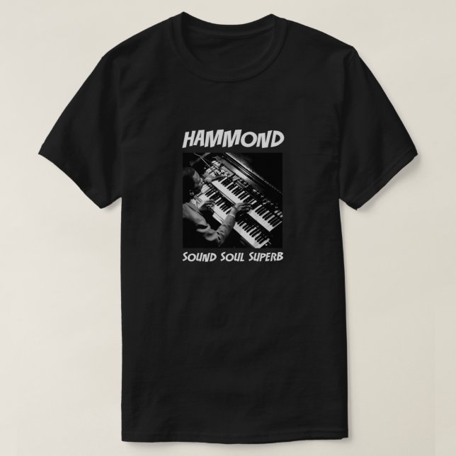Hammond - Camisa T Clássica Superb de Alma Sólida1 (Frente do Design)