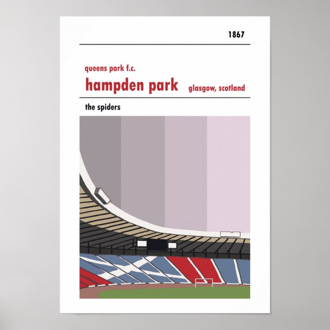 Hampden Park, Glasgow. Estádio poster (Frente)