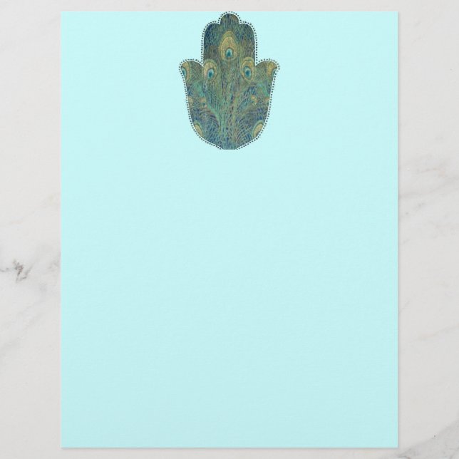 Hamsa de Penas de Pavão (Frente)