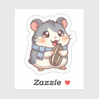 Hamster com Adesivo de Semente de Girassol