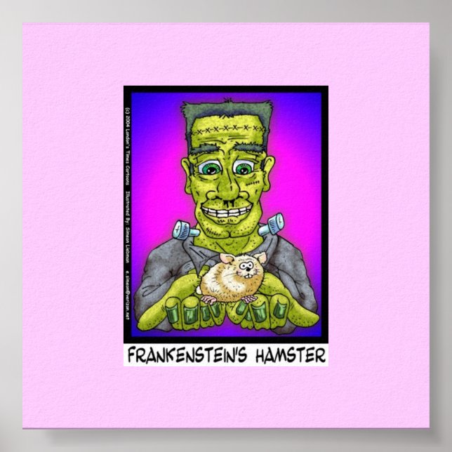Hamster Divertido de Frankenstein Impressão em Tel (Frente)