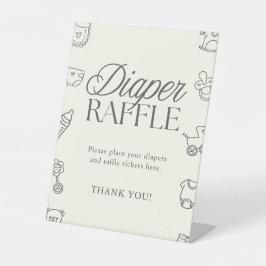 Hand Drawn Baby Shower Diaper Raffle Sign