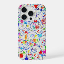 Hand Drawn Colorful Floral Swirl Pattern