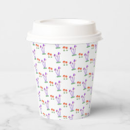 Hand-Drawn Mushroom Paper Cups 