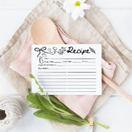 Hand Drawn Organic vegetables Recipe Card