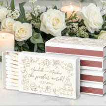 Hand Drawn Perfect Match Whimsical Wedding