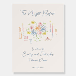 Hand drawn Whimsical Rehearsal Dinner Welcome Sign