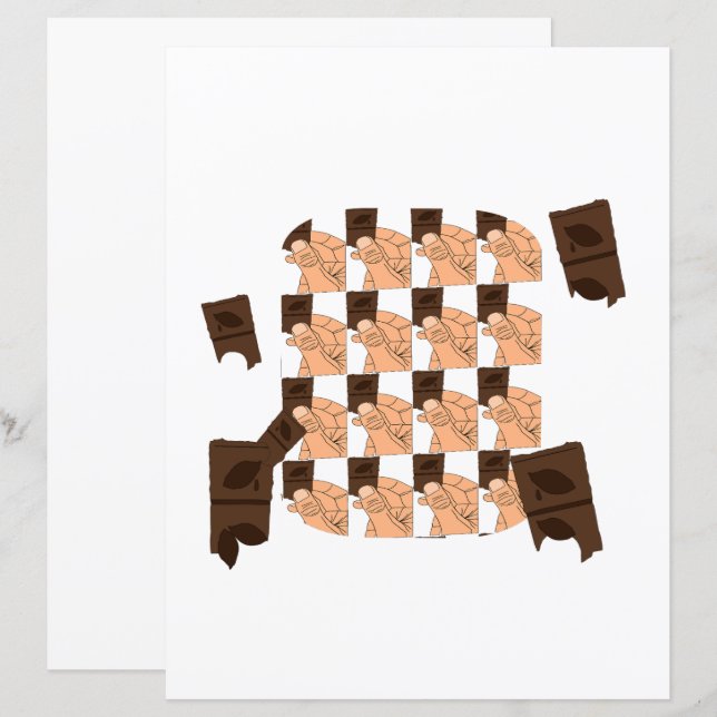 Hand holding a piece of Valentine's chocolate (Frente/Verso)