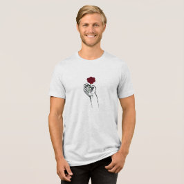 Hand Holding Rose Minimal Art Men’s T-Shirt