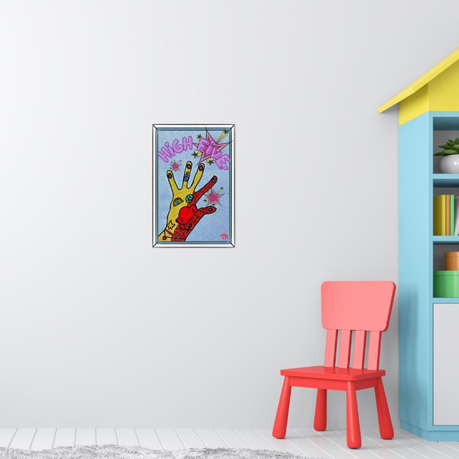 'Hand Of Friendship - High 5' Kids Poster (Berçário 1)