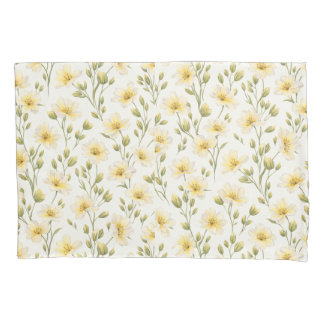 Hand-Painted Floral Pillowcase