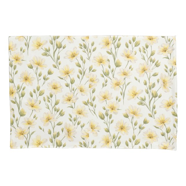 Hand-Painted Floral Pillowcase (Frente)