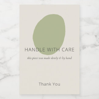 Handle With Care Sage Artisan Fragile Custom Label