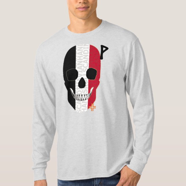 HANDSKULL Egito - Camisa B2 de folga longa com cap (Frente)