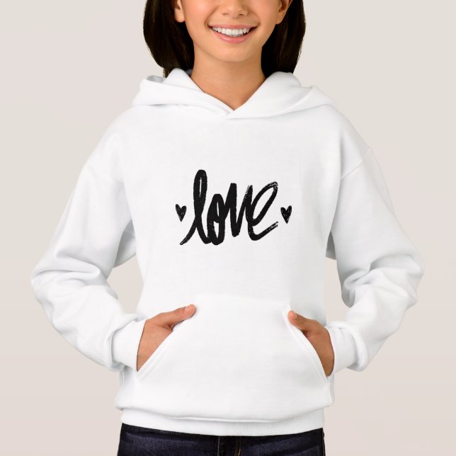 Handwritten Love Baby Girl Hoodie (Frente)