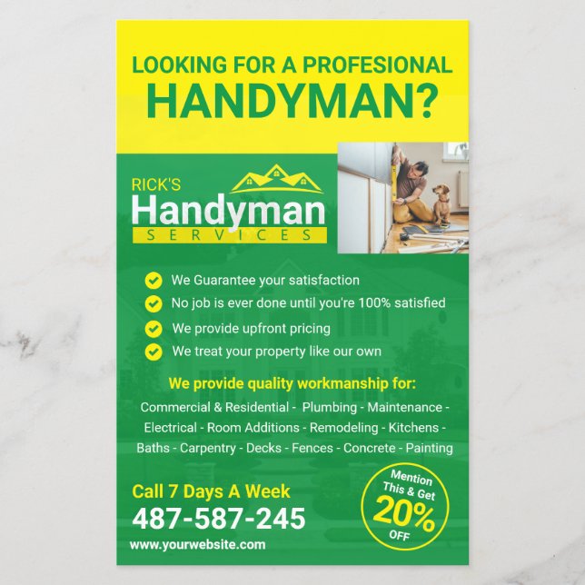 Handyman Business Promo Flyer - Home Business (Frente)