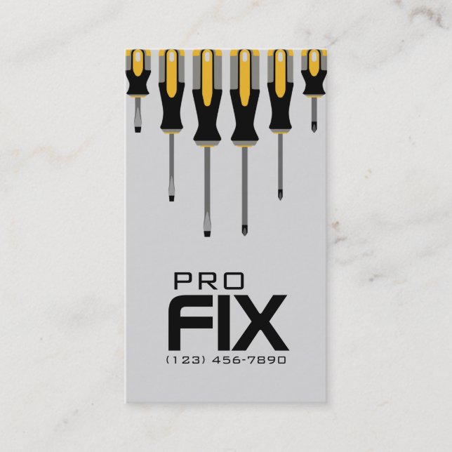 Handyman, Cartão de visita de manutenção (Frente)