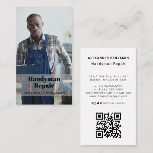 Handyman Repair Photo QR Code Cartão de visita