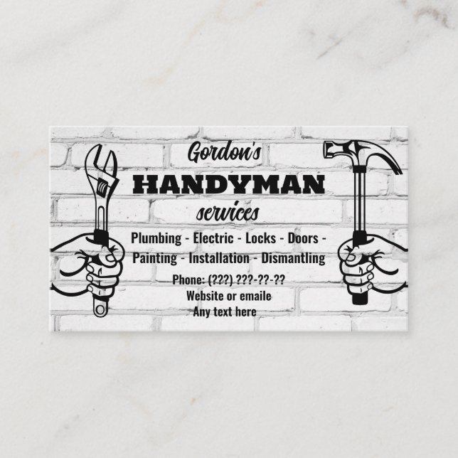 Handyman Services Cartão de visita (Frente)