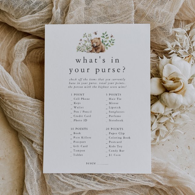 HANNAH Woodland O que há no seu cartão de jogo de  (HANNAH Woodland What's In Your Purse Game Card)