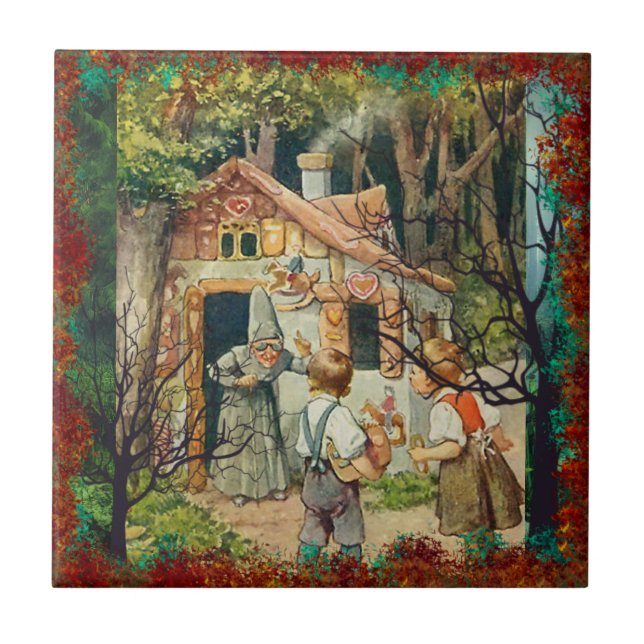 Hansel e Gretel na Floresta | Azulejo cerâmico (Frente)