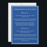 Hanukkah abençoa os cartões ingleses romanos hebra<br><div class="desc">Estes cartões apresentam as três bênçãos de Chanucá, escritas em hebraico, hebraico romantizado e inglês. Texto branco sobre fundo azul escuro gravatas as cartas ao tema da estação. Você pode editar o texto conforme necessário. Para obter suprimentos mais úteis do Chanucá, visite minha loja: Zazzle.com/Shayna_Punim ✡ Para pedidos personalizados, envie-me...</div>