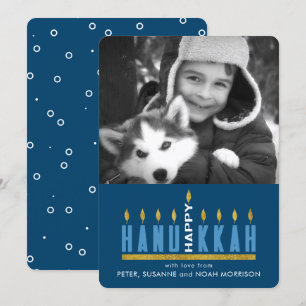 Hanukkah  Cartão com fotos Feliz Hanukkah Menorah
