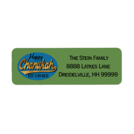 Hanukkah devolve etiquetas "Retro Happy Chanukah"