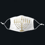 Hanukkah Dourada Menorah<br><div class="desc">Este cobrir de máscara de rosto de feriado para Chanucá apresenta uma falsa menorah dourada em um fundo branco. Concebido pelo artista mundialmente famoso ©Tim Coffey.</div>